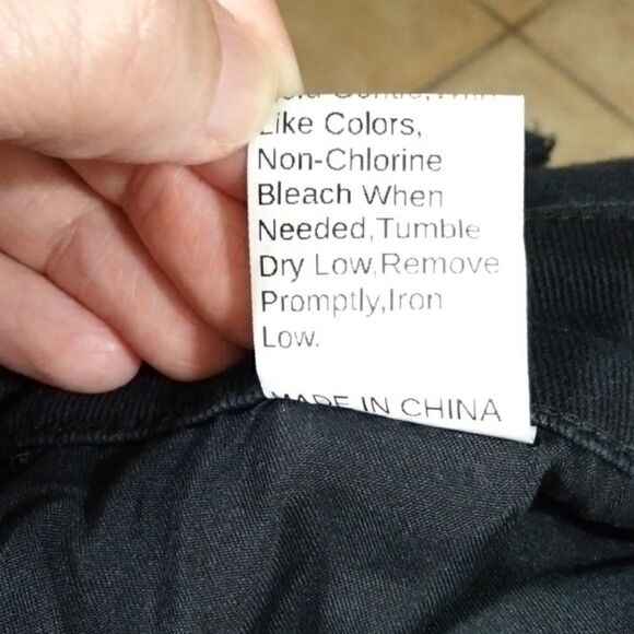 Shein black distressed front raw hem jeans stretchy sz Large EUC cotton‎ blend - Picture 7 of 12